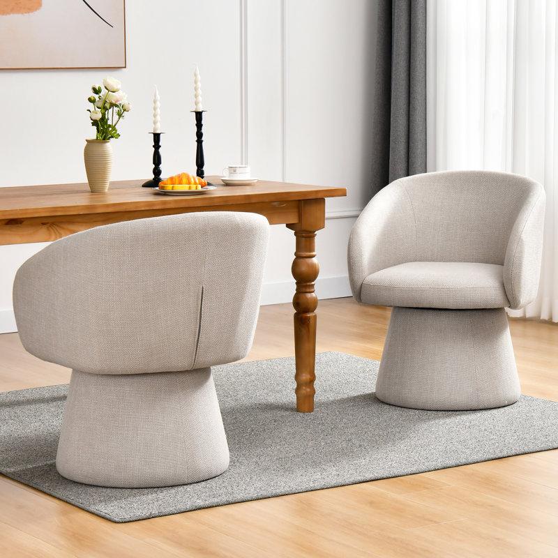 Stoehrs 24.8" Wide Modern Cream Fabric Dining Chair
