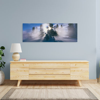 «West Thumb Geyser Basin», Parc national de Yellowstone, art contemporain abstrait pin, art mural d'hiver