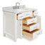 Meuble-lavabo simple 42 po avec plateau en marbre blanc de Carrare Abbate-85364119