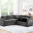 Gray L-Shaped Sectional With Sleeper, Hidden Storage, Chenille Fabric, Elegant Design For Multifunctional Rooms Multi - Functional Bed, Chenille, Throw Pillows Small Apartments-1815102685