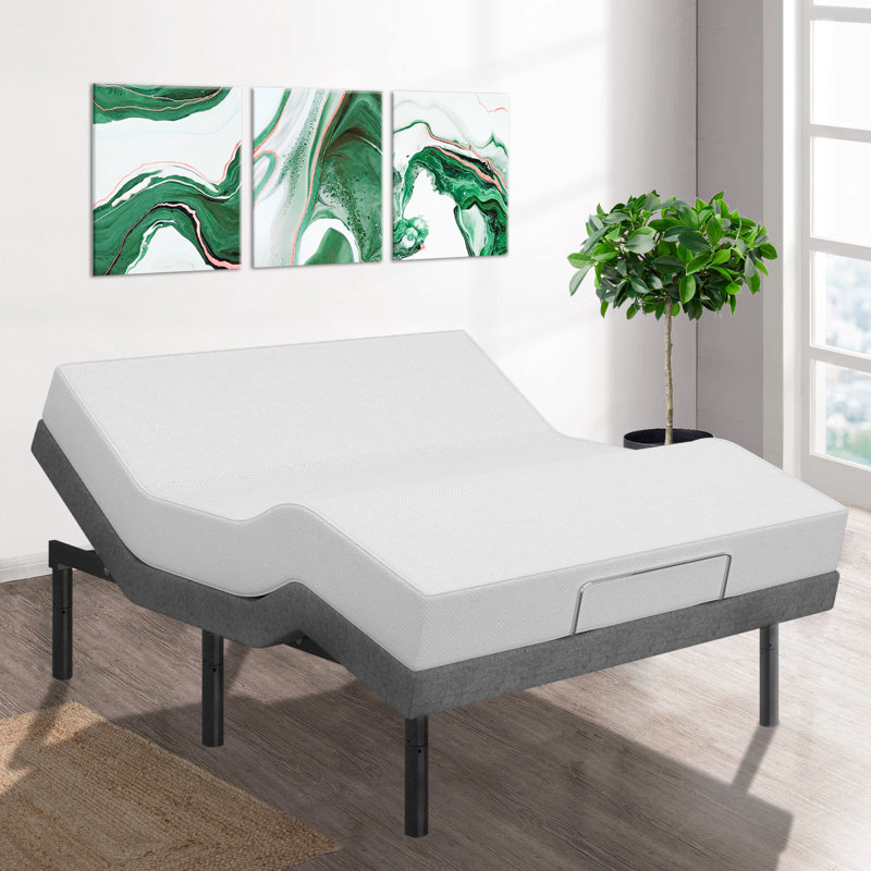 Adjustable Massaging Queen Bed with Memory Mattress, Electric Dual Massage - USB, Under Bed Light, Zero Gravity, App Control, Head and Foot Incline, Reclining Base