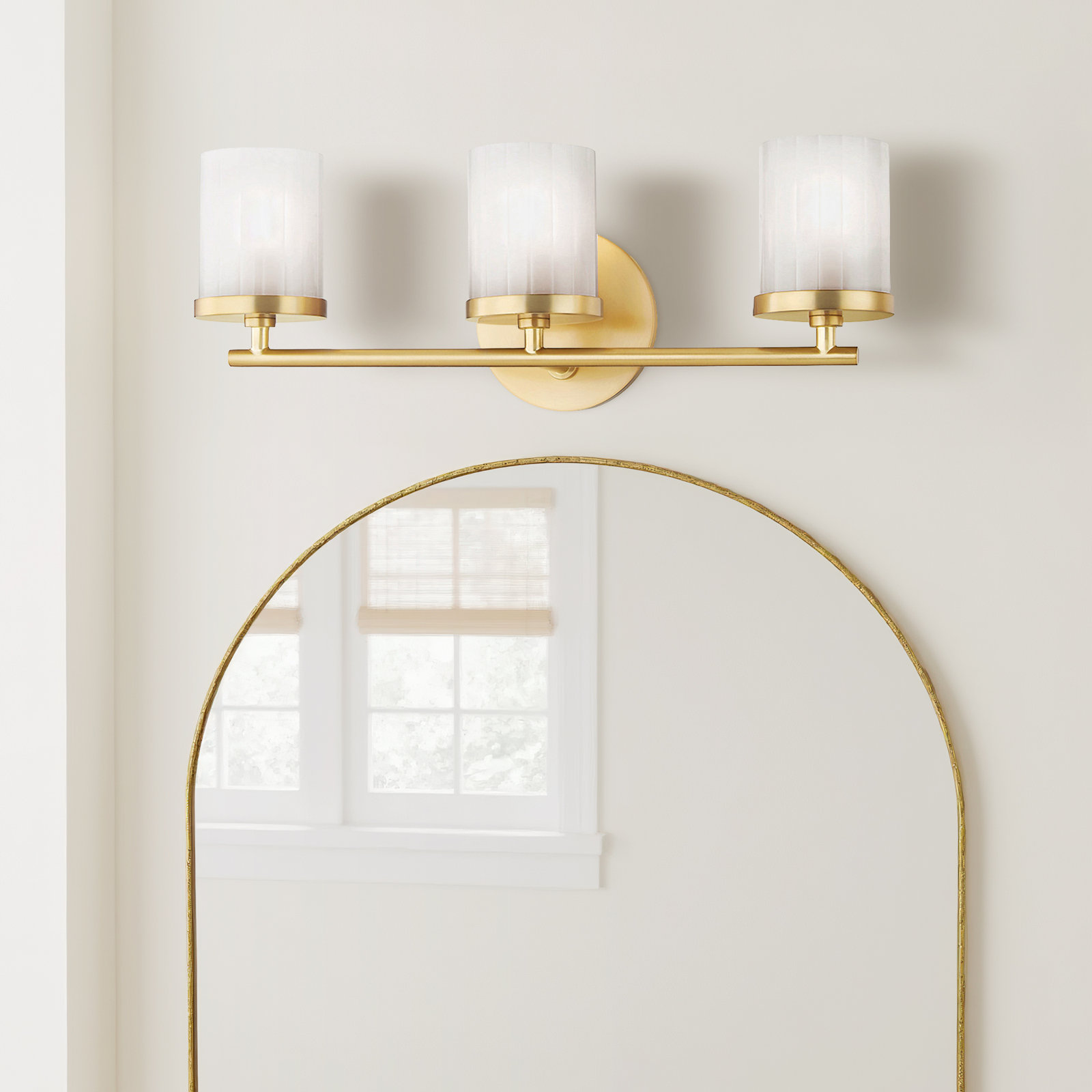 3 Light Vanity Light, Aged Brass