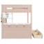 Lit superposé double pleine grandeur de style château avec 2 tiroirs, tablette et lumières DEL, lit superposé pour enfants, blanc-1635822246-1635822267