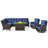 Dahlyla 8- Person Outdoor PE Wicker Sectional Seating Group with Fire Pit Table and Cushions-204568402-204568401