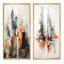 2 pièces sur toile - Orange, gris, minimalisme urbain, rythme-1671967739-1671967741