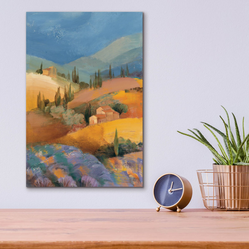 «Tuscan Fields 1» par Albena Hristova, art mural en verre acrylique, H 16 po x l 12 po x P 0,13 po