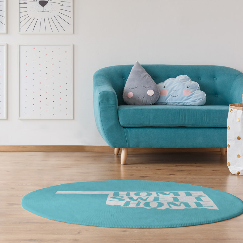 Tapis en poly-chenille oklahoma à la maison, Rond 5 pi
