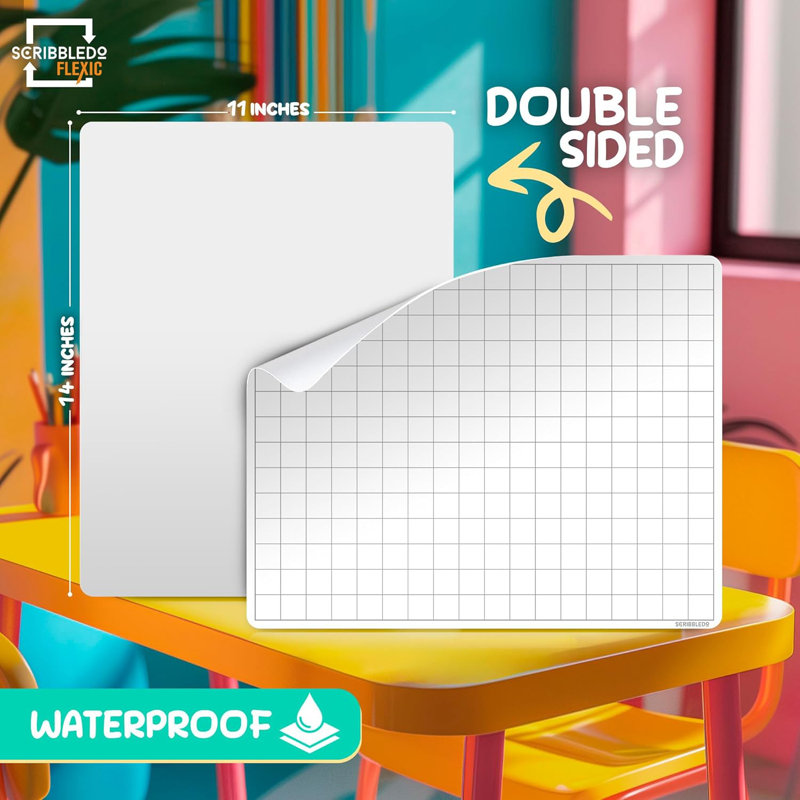 Grandes feuilles effaçables à sec Scribbledo 11 po x 14 po Math