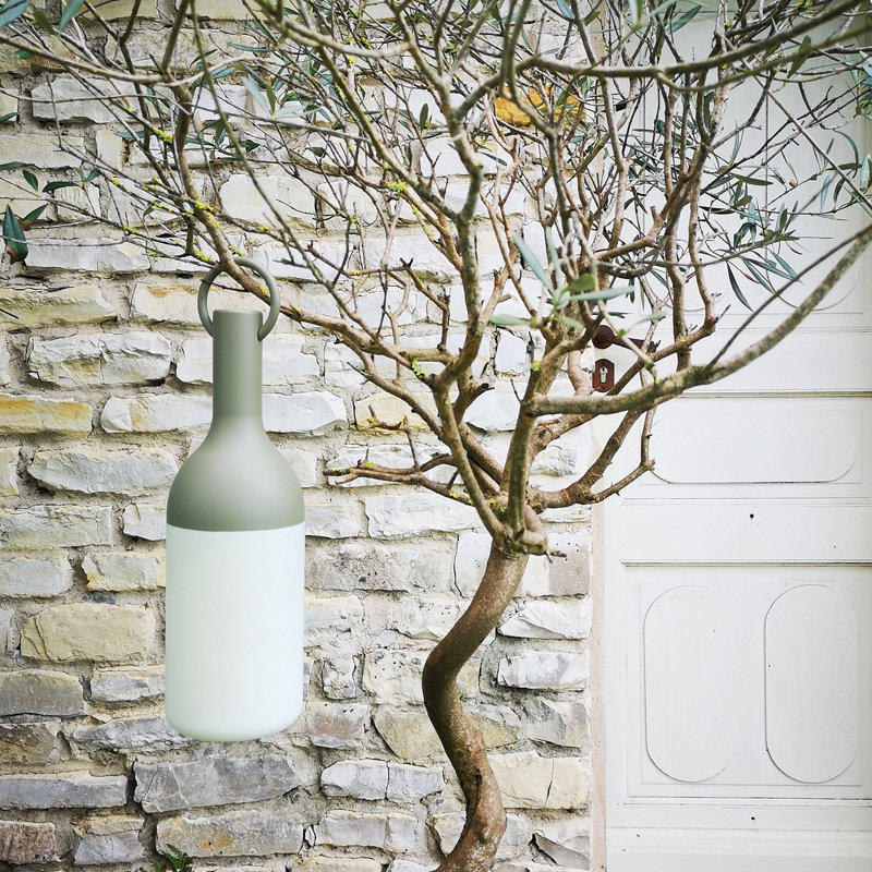 Lampe de table d'extérieur à piles DEL intégrée, Kaki