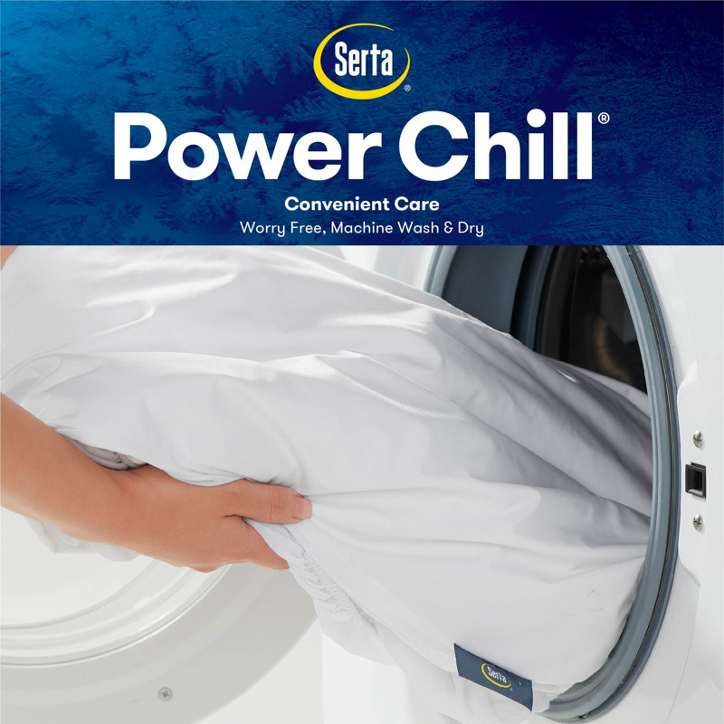Serta Power Chill White Twin Mattress Topper with Stain Protection