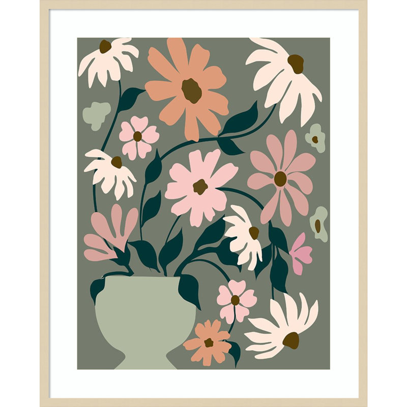 «Vase of Wildflowers» par Incado, impression sur bois encadrée, H 41 po x l 33 po