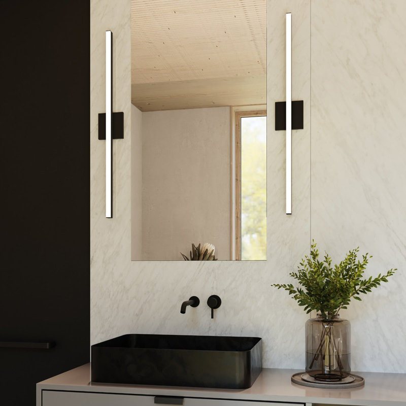 1 - Light LED Bath Bar, Yes, Satin Black