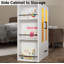 Armoire pour enfant avec lumières à DEL RVB, bibliothèque latérale et grand tiroir de rangement, blanc