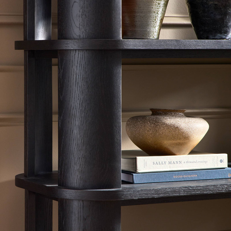 Connell Bookcase-Worn Black Veneer