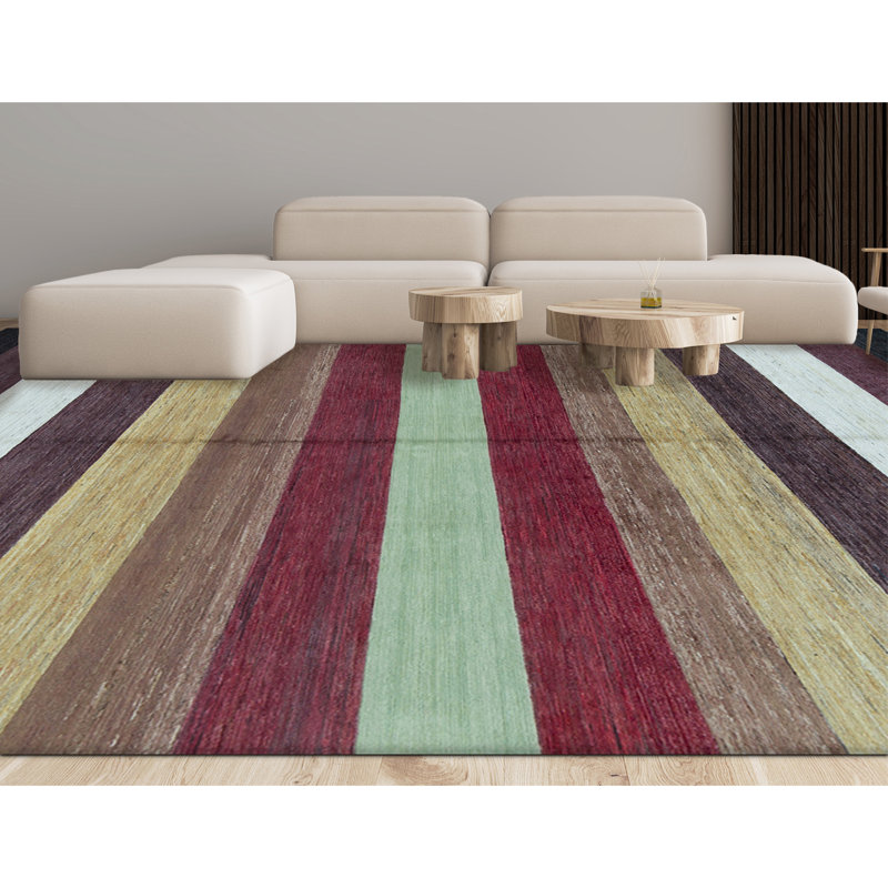 Gabbeh Hand Woven Wool Striped Area Rug
