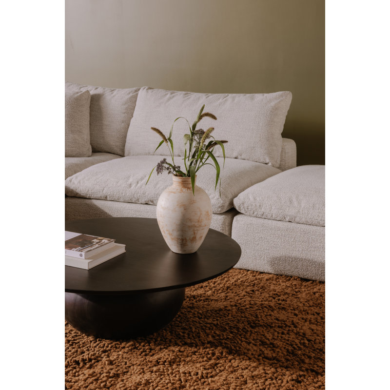 Rolf Solid Wood Coffee Table, Black, 14" H x 35" L x 35" W