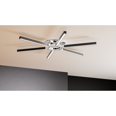 Zealand Integrated LED Polished Chrome Semi-Flush Mount With CCT Switch