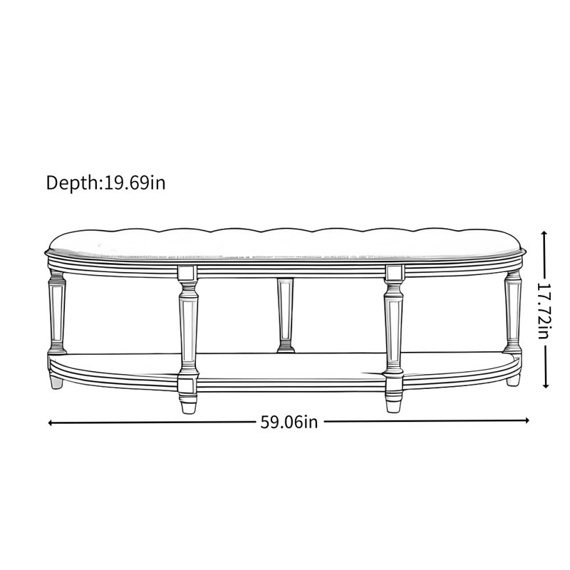 Banc incurvé de luxe French Light