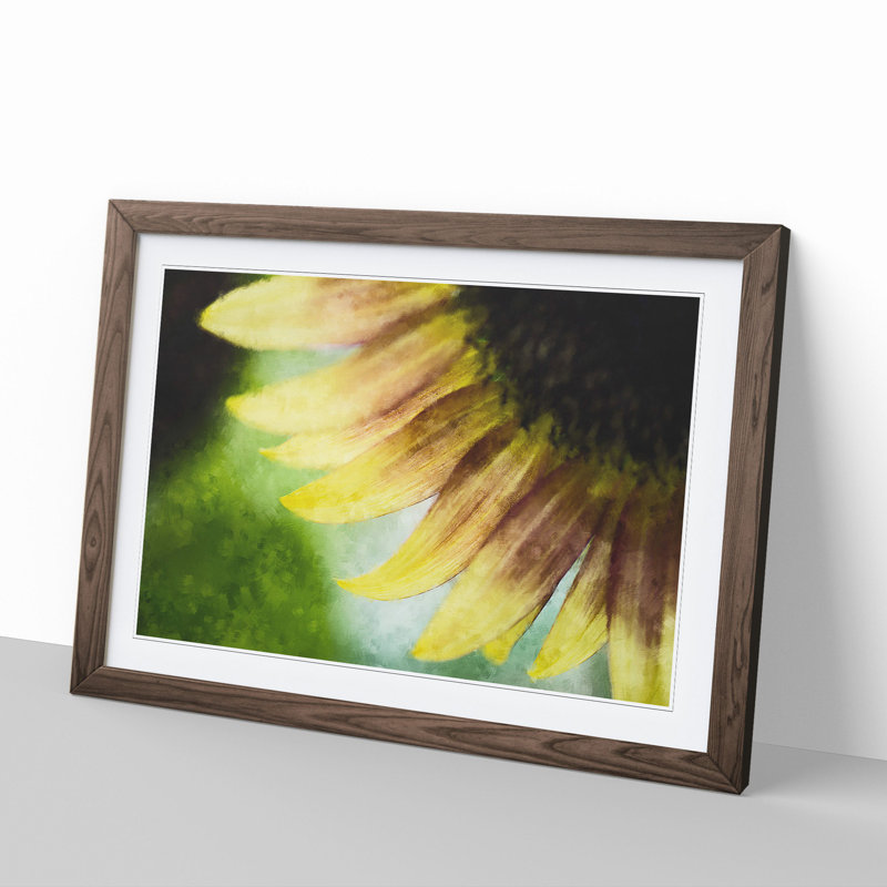 Sunflower Vol.1 - Picture Frame Painting, 36cm H x 48cm W x 2cm D, Walnut Framed