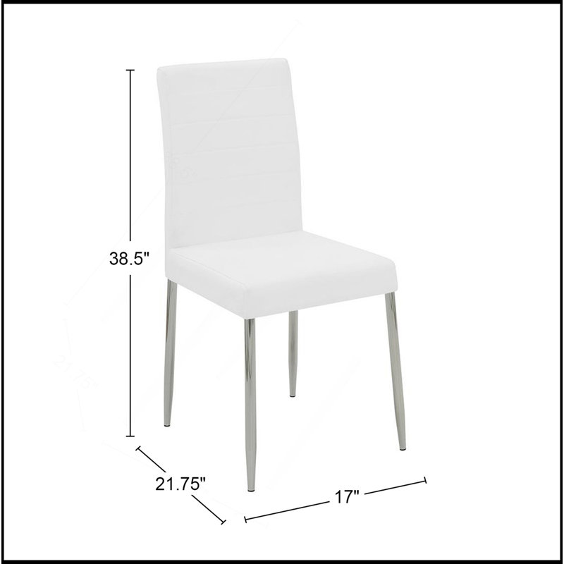 Ensemble de 4 chaises de salle à manger rembourrées en similicuir , Blanc