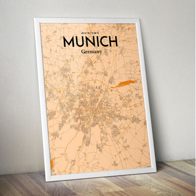 Munich City Map - No Frame Print