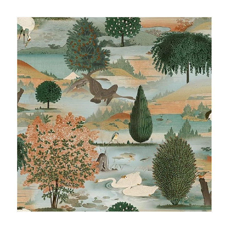 Otha 10m x 53cm Wallpaper Roll, Green