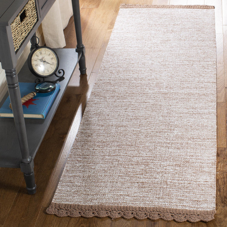 Tapis brun en coton tissé à la main Mohnton