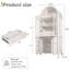 Grand garde-manger arqué cannelé de 71 po avec tablettes réglables, rangement élégant avec tiroir caché et porte vitrée-693721849