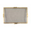 Plateau décoratif décoratif en métal et verre pour repose-pieds - Plateau de décoration moderne pour table basse, bijoux, cuisine ou plateau à bijoux - 19 po, doré