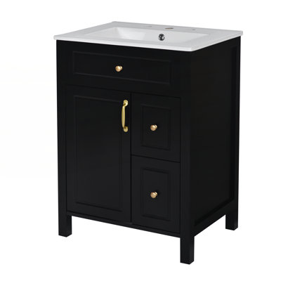 24-Inch Bathroom Vanity with Ceramic Sink