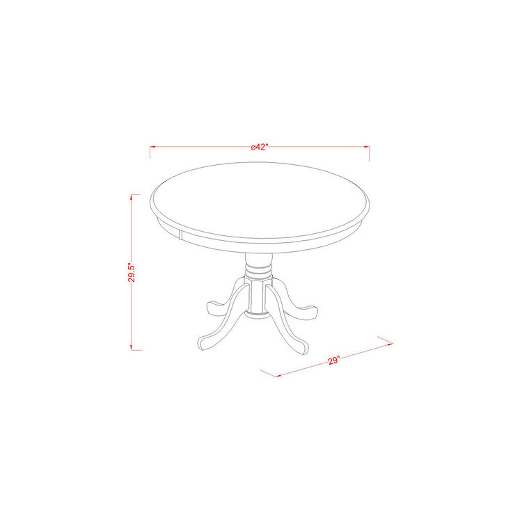 L'ensemble de mobilier de salle à manger 3 pièces comprend une table ronde avec piédestal et 2 chaises rembourrées en similicuir brun, acajou
