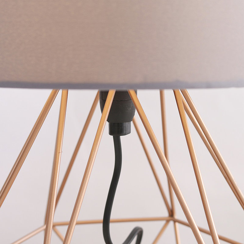 Haigler Metal Table Lamp, Copper, Grey, No Bulb