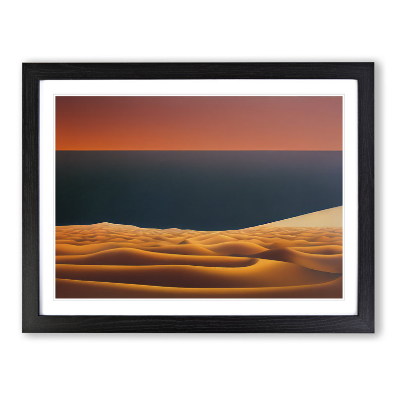 Desert by the Ocean 1 Piece Single Picture Frame Wall Art, 46cm H x 64cm W, Black