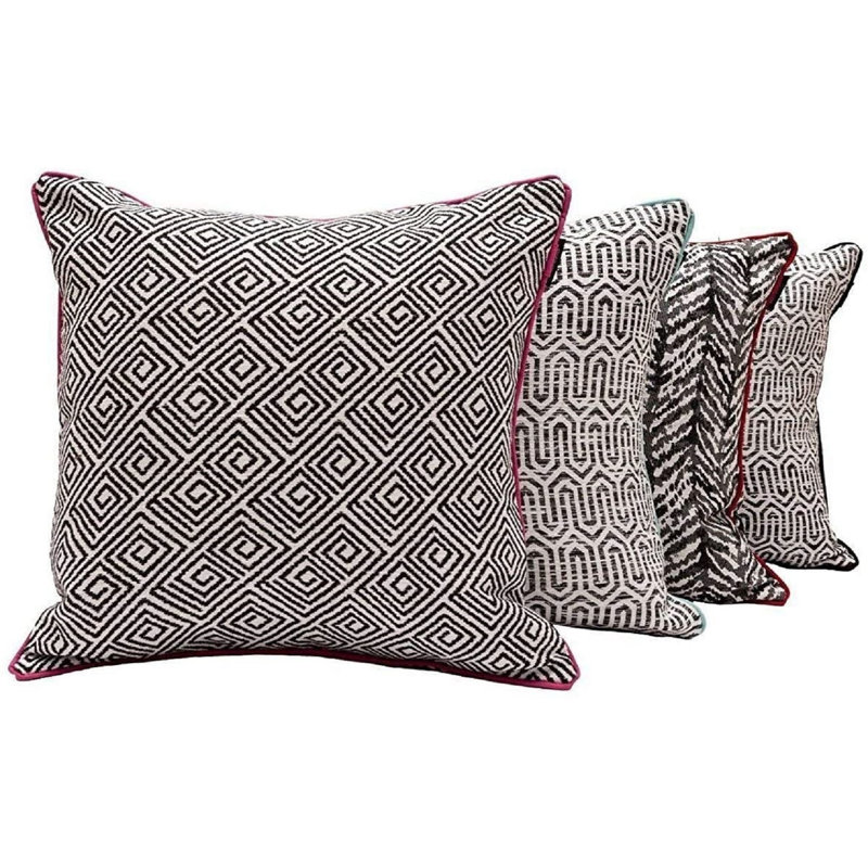Geometric Square Throw Pillow Cover, Polyeste, 43"H x 43"W x 5"D