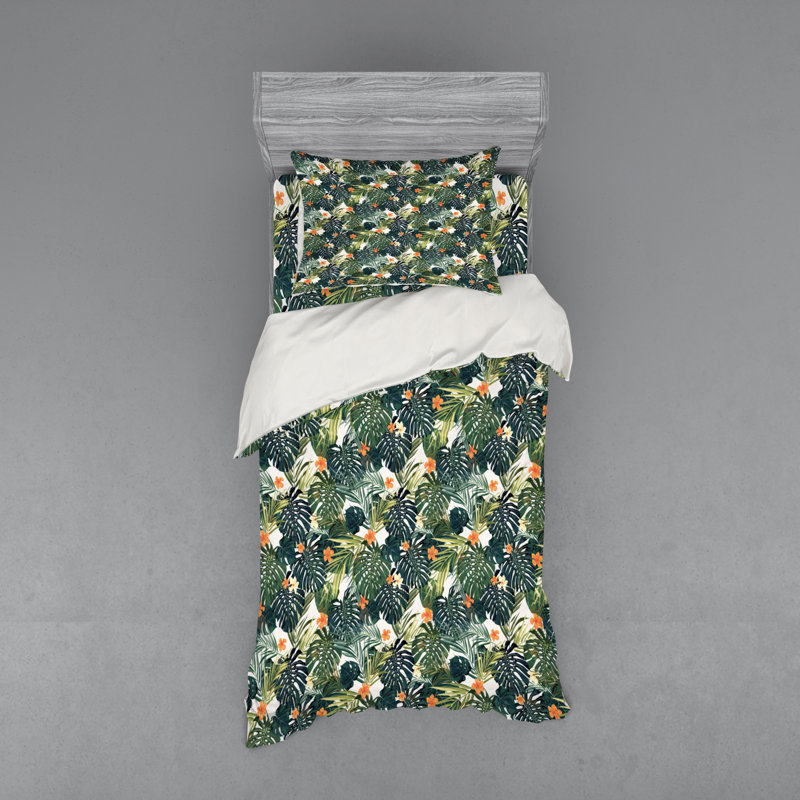 Coastal Polyester Floral Duvet Cover, Twin XL Duvet Cover + 2 Additional Pieces