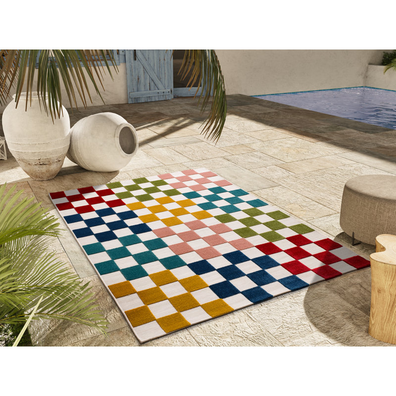 Chrystina Geometric Shapes Flatweave Indoor / Outdoor Area Rug, Rectangle 160 x 230cm