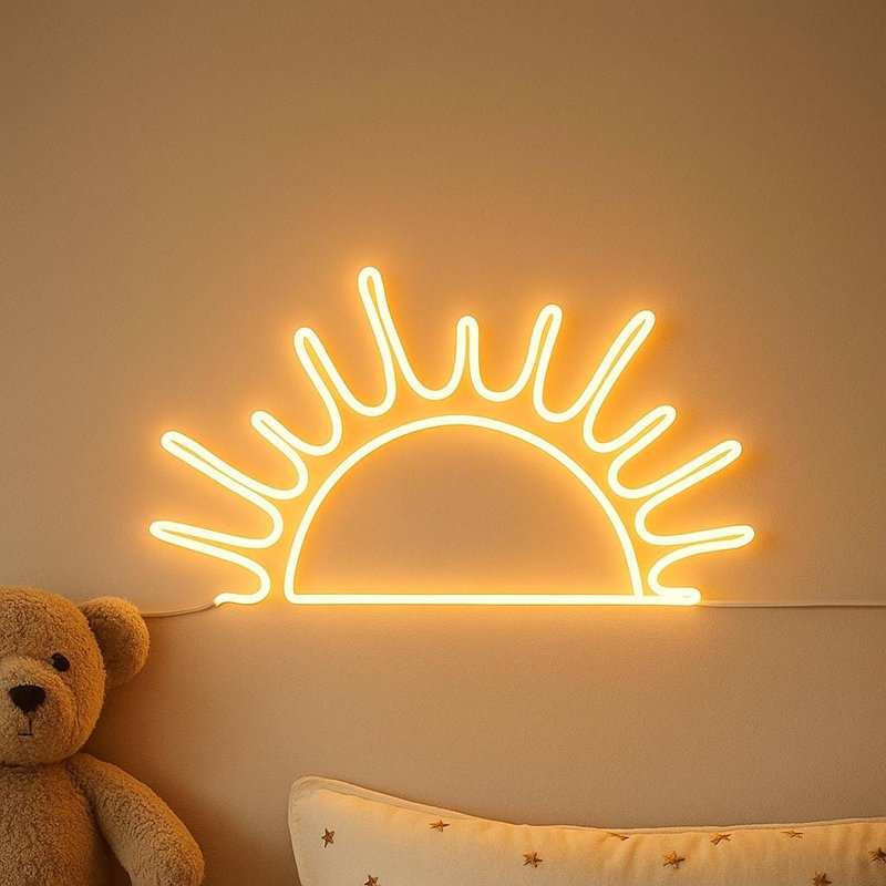 Décoration murale soleil en néon pour enfants - 41 x 24 cm | 16 po x 9,3 po