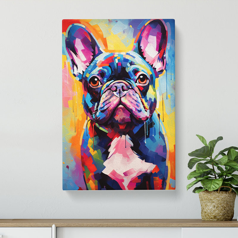 French Bulldog Abstract - Wrapped Canvas, 76cm H x 50cm W x 3cm D