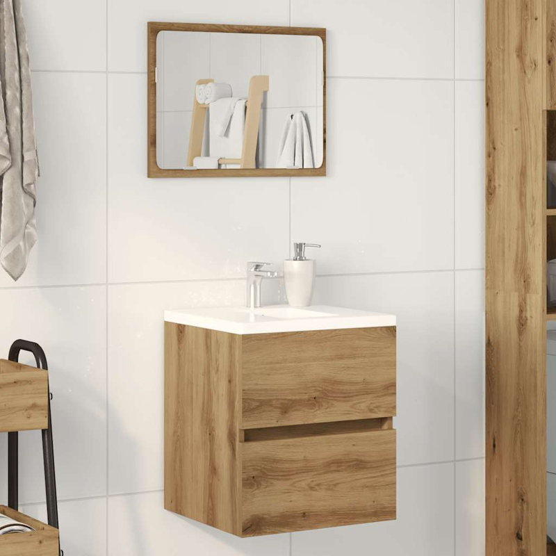 Cunigan Bathroom Cabinet, Artisan Oak
