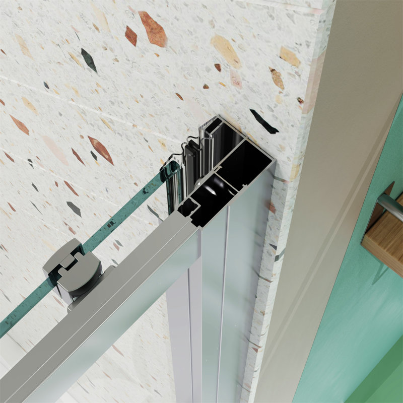 50"-54"W X 72"H Sliding Shower Door, Silver