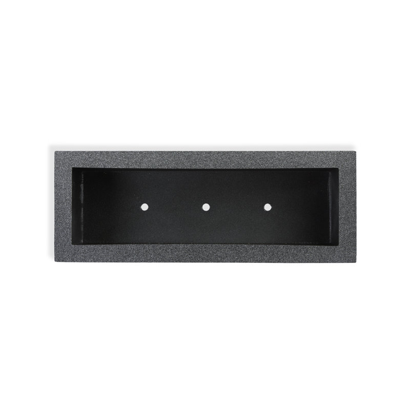 Milan Tall Polymer Box, 12" H x 46" W x 17" D, Gray Granite