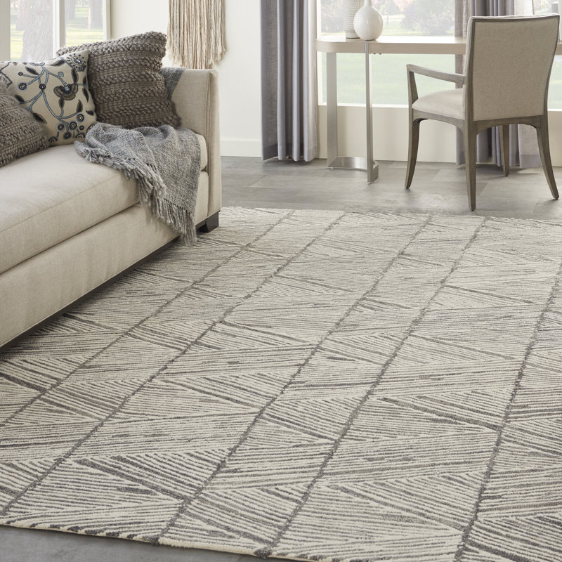 Helma Geometric Wool Hand Woven Area Rug, Rectangle 236 x 297cm