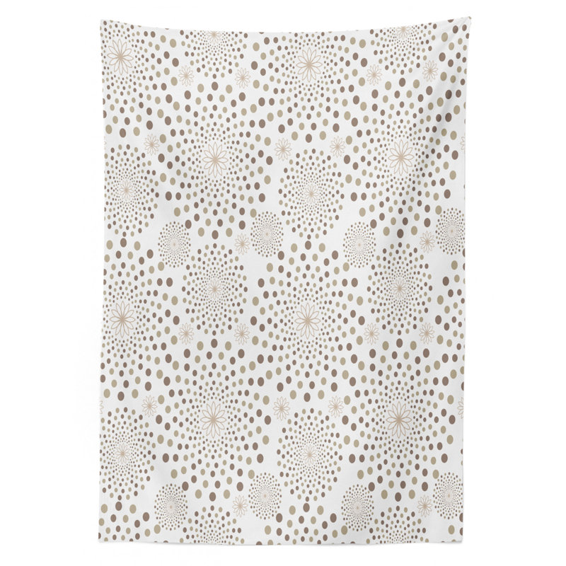 Nappe géométrique ambesonne, monochromic géométriques florales points s classiques nostalgie, housse de table rectangulaire pour la cuisine de salle à manger décoration, 52 po x 70 po, taupe de cacao chaud