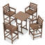 Ensemble de bar de patio 5 pièces, 1 table, 4 chaises de bar-885139496