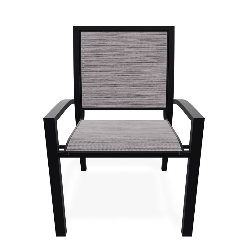 Chaise de café empilable Kendall, Noir, Fossile