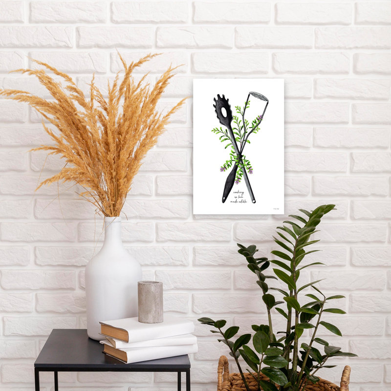 Cooking Is Love Made Edible Whimsical Abstract Contemporary Landscape Nature Wall Art Print, 45.72cm H x 30.48cm W