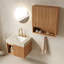 Ensemble de meuble-lavabo mural EIDEN 24 + TOBI 26, meuble-lavabo mural flottant pour salle de bain, plateau en pierre frittée crème or, cuve en céramique, 3 trous de robinet pré-percés, robinet et drain exclus, couleur grain de bois naturel-1525867923-1525867924-1525867926