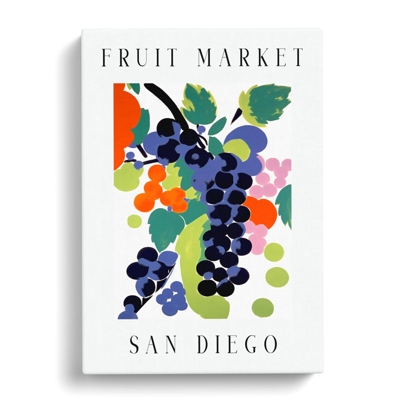 Grapes San Diego Fruit Market - Wrapped Canvas, 60cm H x 40cm W x 3cm D