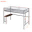 Lit mezzanine simple en argent avec garde-corps et garde-corps de bureau en métal brillant-105597710