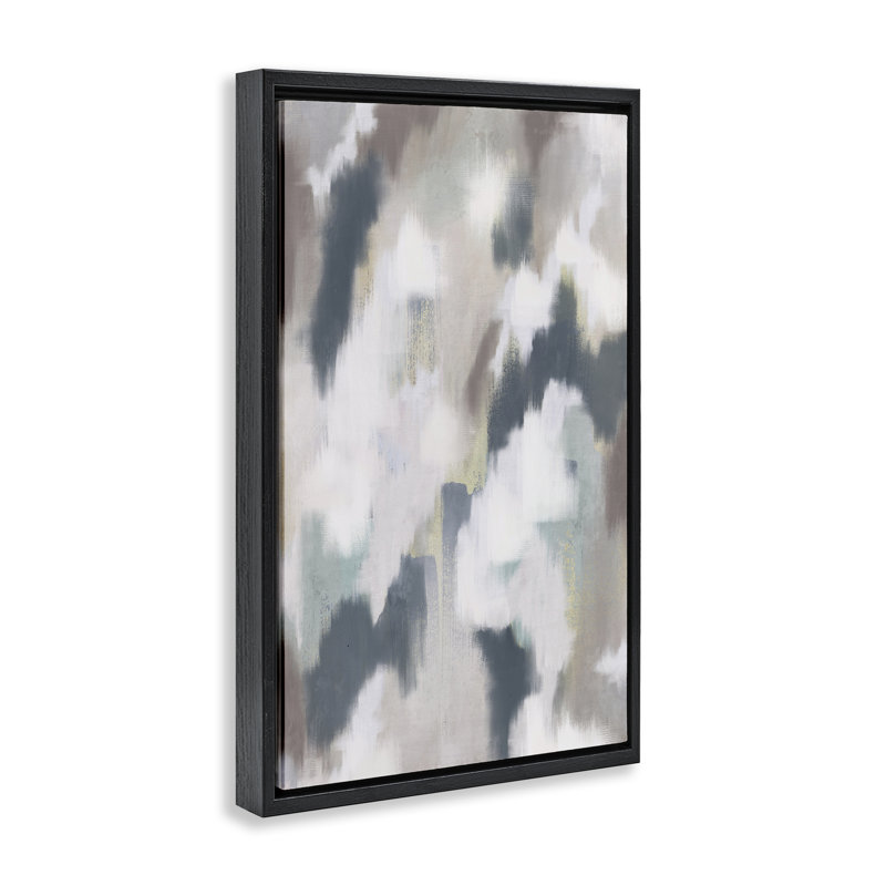 Cadre flottant abstrait Space Of Time, design par J: L Design, Cadre flottant noir de jais, H 25 po x l 17 po